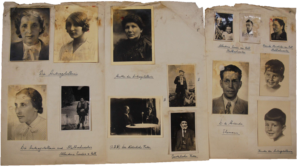 pagina uit een dossier opgemaakt door de heer calmyer om het wel of niet Joods zijn aan te tonen. Op de pagina's zie je naast tekst ook foto's die uiterlijke Arische kenmerken moesten aantonen. 